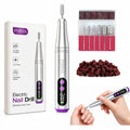 PYRYSA Electric Nail Drill Professional - Cordless Nail Drill for Acrylic & Gel Nails, 20000RPM, 9 Speeds, LED Display, E File for Manicure Pedicure (Matte Silver)
